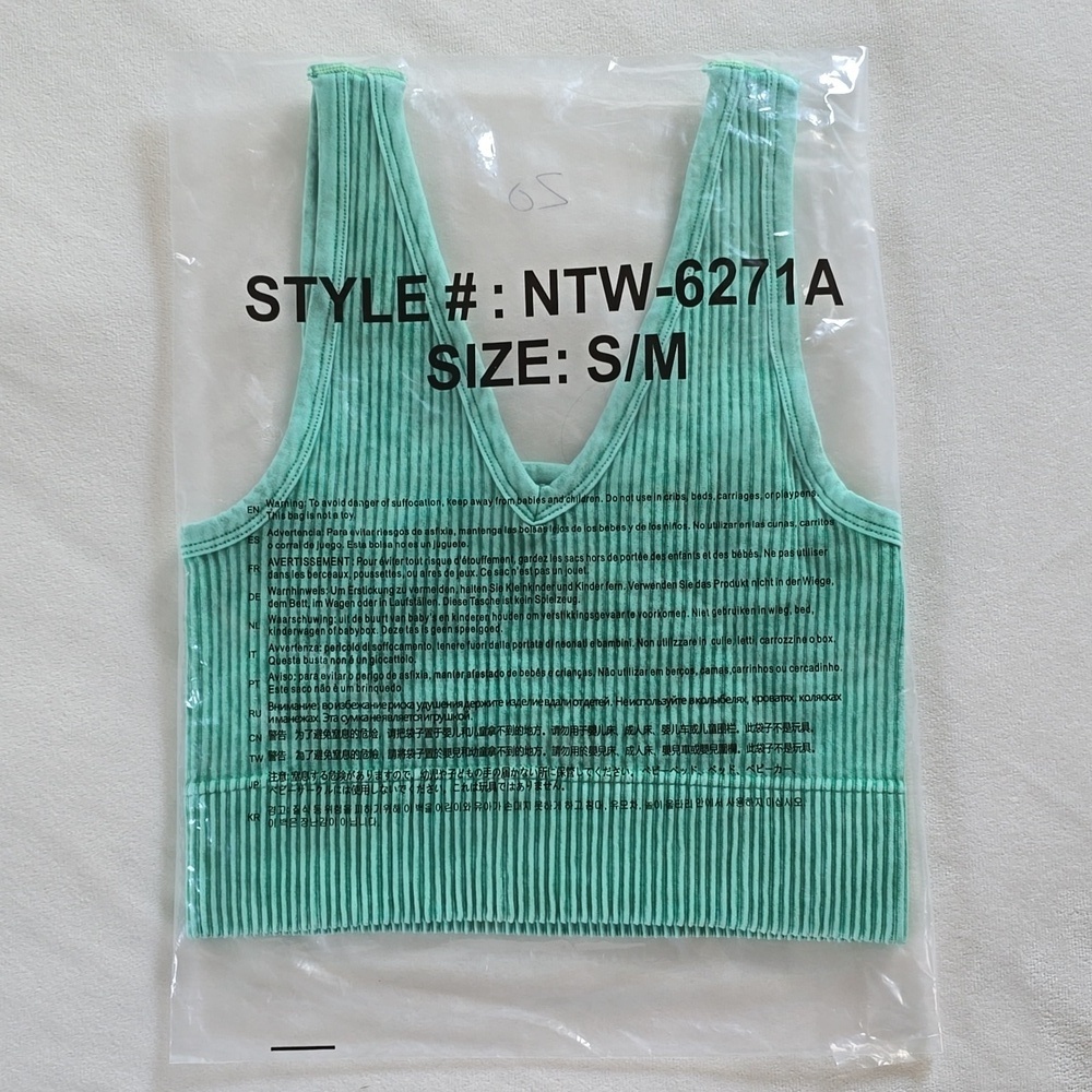 Zenana▪️Kelly Green Ribbed Cropped Tank Top - Picture 5 of 6
